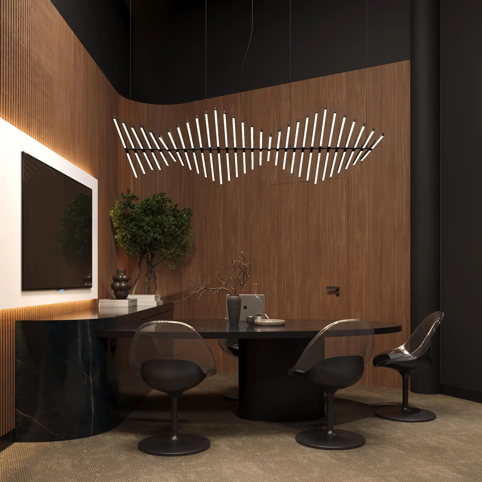 Projektvisualisierung des Beratungsbereichs der VIVUM Door Gallery Pratteln