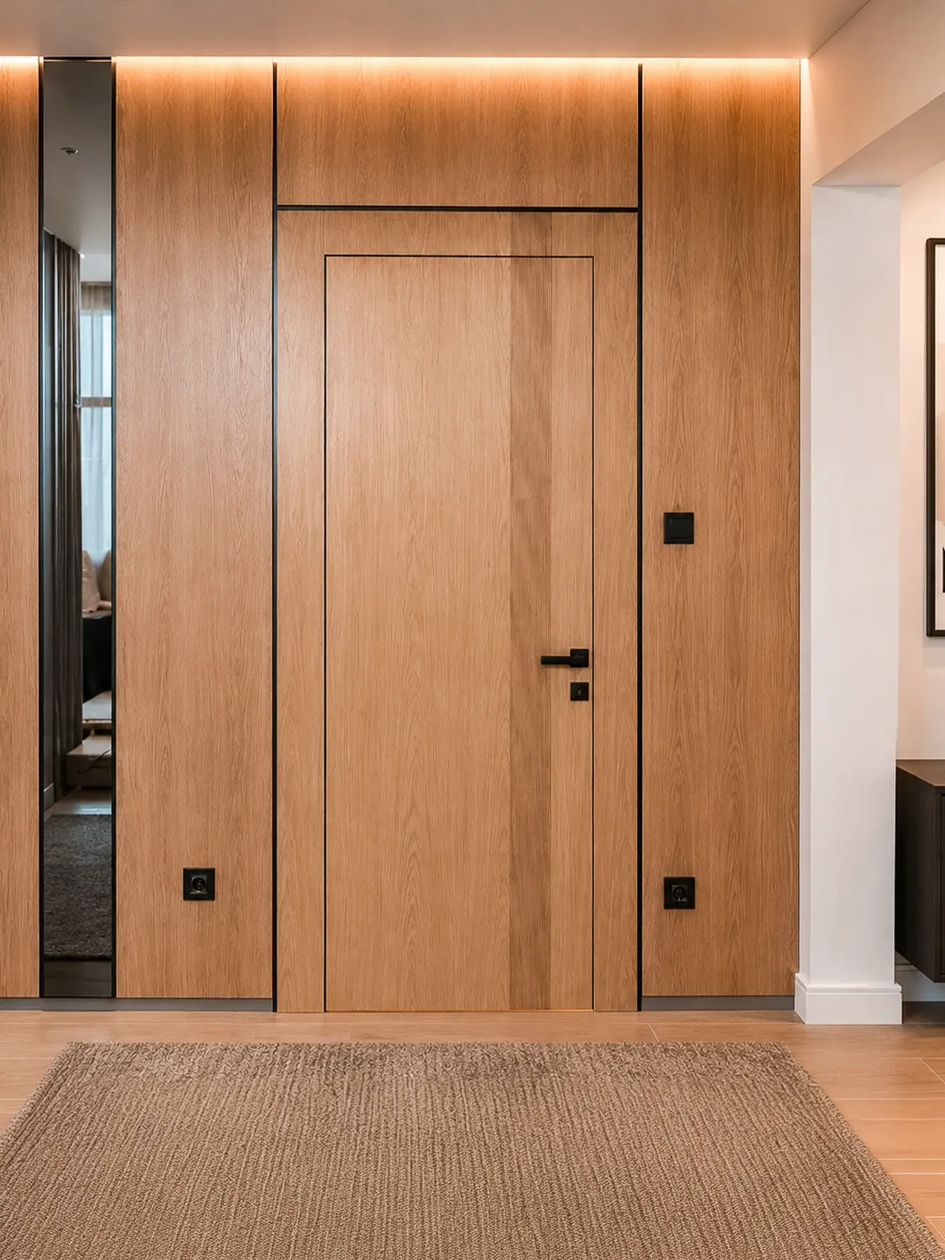 Wohnungseingangstür mit flächenbündiger Wandverkleidung